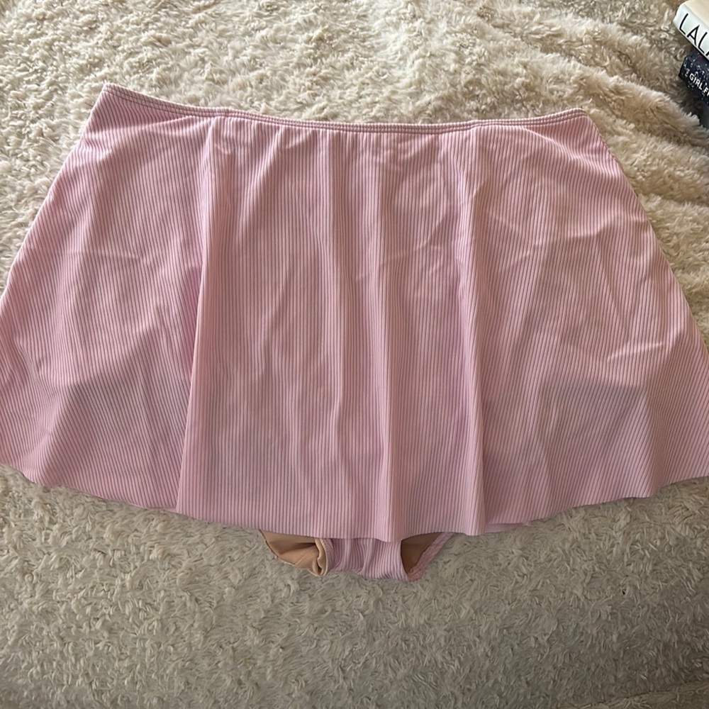 Kortni Jeane Pink Ribbed Swim skirt